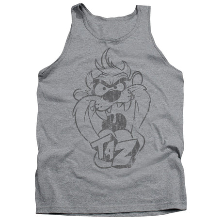 Looney Tunes Faded Taz Mens Tank Top Shirt Athletic Heather Officially Licensed
