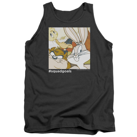 Looney Tunes Squad Goals Mens Tank Top Shirt Charcoal Officially Licensed