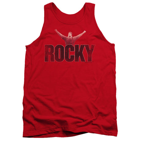 Rocky Victory Distressed Mens Tank Top Shirt Red Officially Licensed