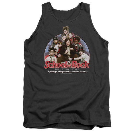 School Of Rock I Pledge Allegiance Mens Tank Top Shirt Charcoal Officially Licensed