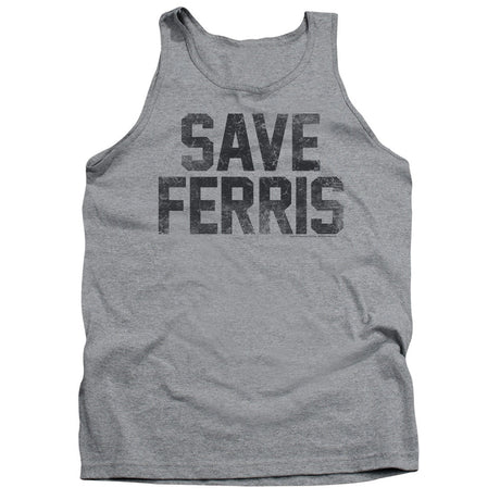 Ferris Bueller Save Ferris Mens Tank Top Shirt Athletic Heather Officially Licensed