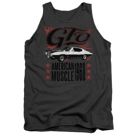 Pontiac Gto Flames Mens Tank Top Shirt Charcoal