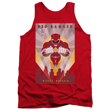 Power Rangers Red Deco Mens Tank Top Shirt Red Officially Licensed