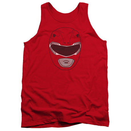 Power Rangers Red Ranger Mask Mens Tank Top Shirt Red Officially Licensed