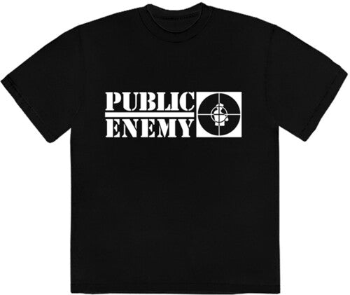 Public Enemy Long Logo Black Unisex Short Sleeve T-shirt Medium [T-Shirt]