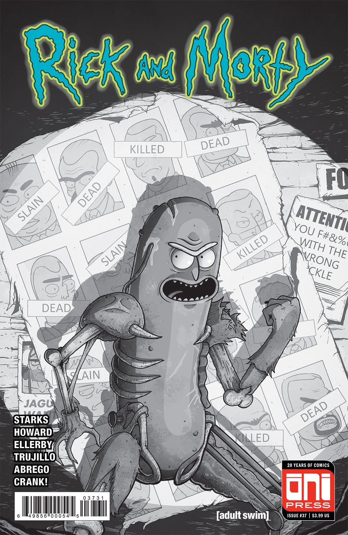 Rick And Morty 37 Oni 2018 Mike Vasquez Pickle Rick Uncanny X-Men 141 Homage B&W Variant (04/25/2018)