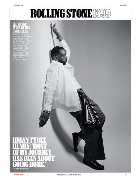 Rolling Stone - May 2025: Lil Wayne Lives By His Own Rules, Chaos & Carnage Of The First 100 Days, Battle For Greenland, Jimmy Kimmel's Interview, New Comedy All-Stars, Brian Tyree Henry & More!
