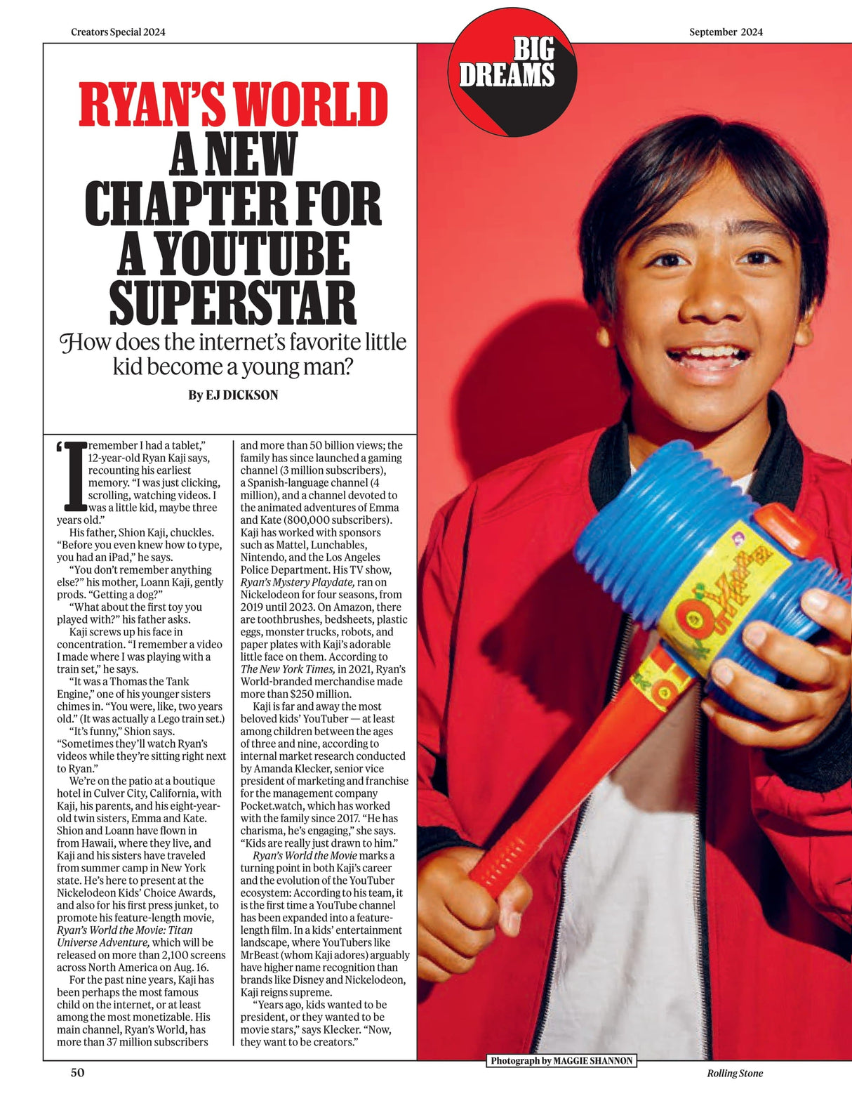 Rolling Stone - September 2024: Ice Spice On Fire, Francis Ford Coppola Interview, Sherrod Brown's Last Stand, Hozier, Hunter Schaefer From Euphoria To Final Girl & 25 Most Influential Creators 2024!