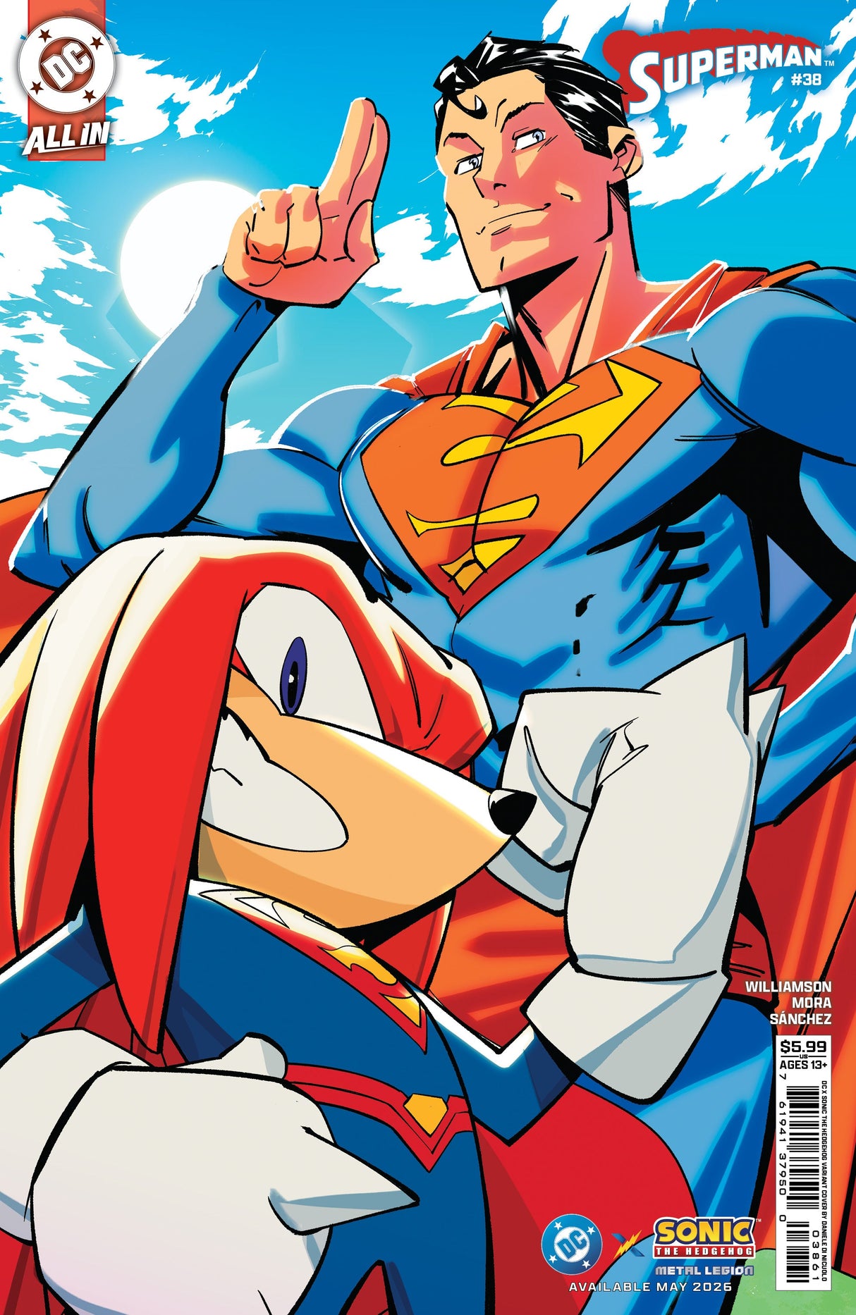 Superman #38 F Daniele Di Nicuolo Dc X Sonic Variant (The Reign Of The Superboys) (05/27/2026) Dc