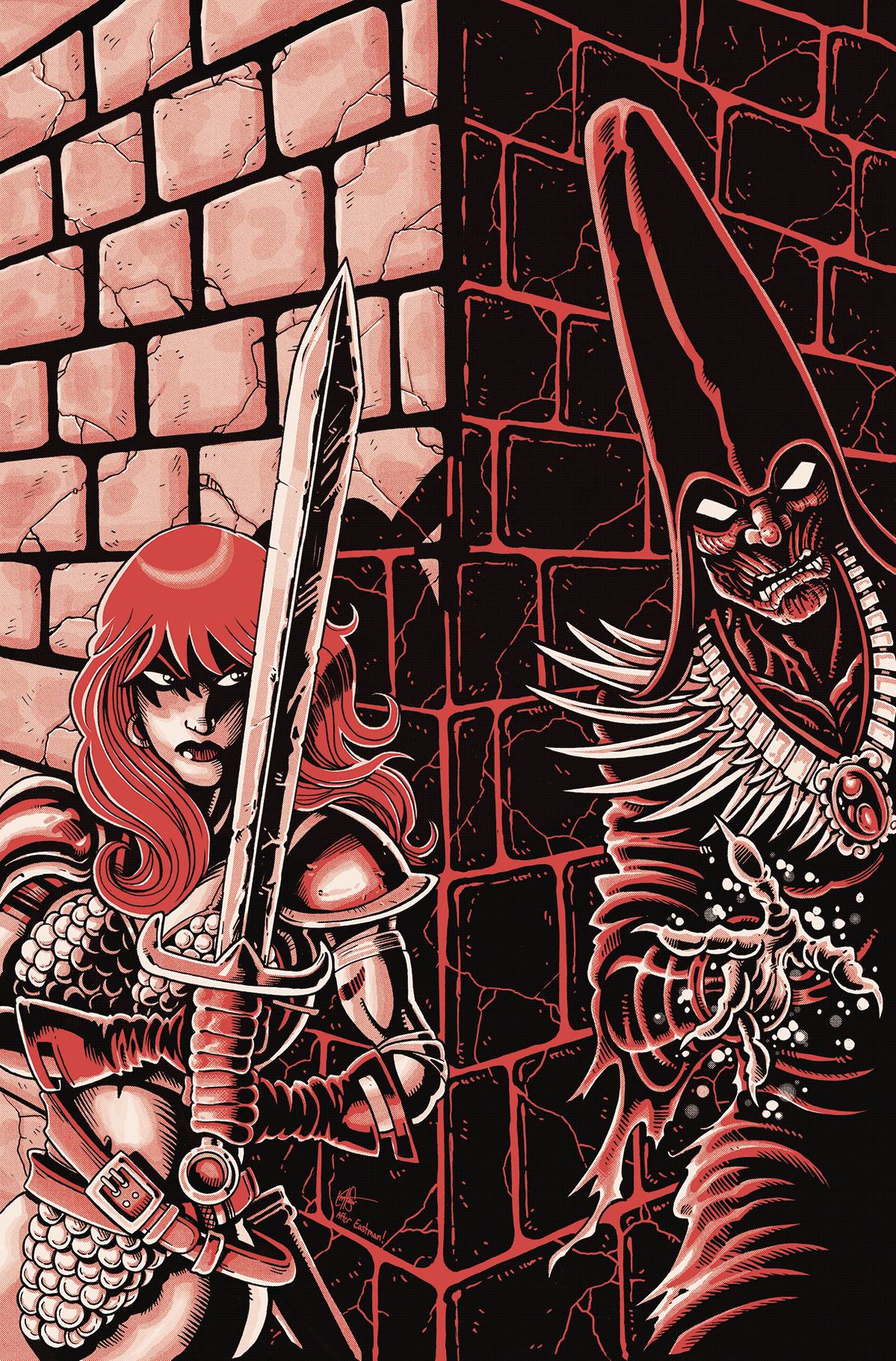 Red Sonja (2021) #6 P 1:11 Ken Haeser TMNT Raphael 1 Homage Virgin FOC Bonus Variant (02/23/2022) Dynamite