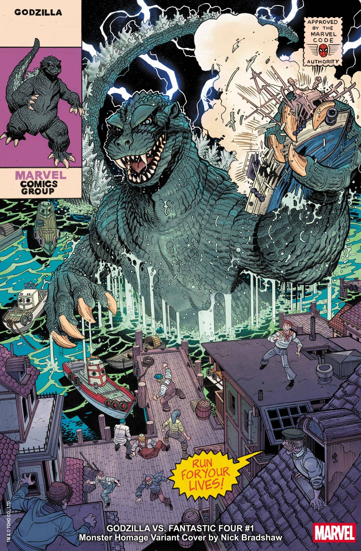 Godzilla Vs. Fantastic Four #1 A1 Cover Set Of 10 1:25 1:100 (03/26/2025) Marvel