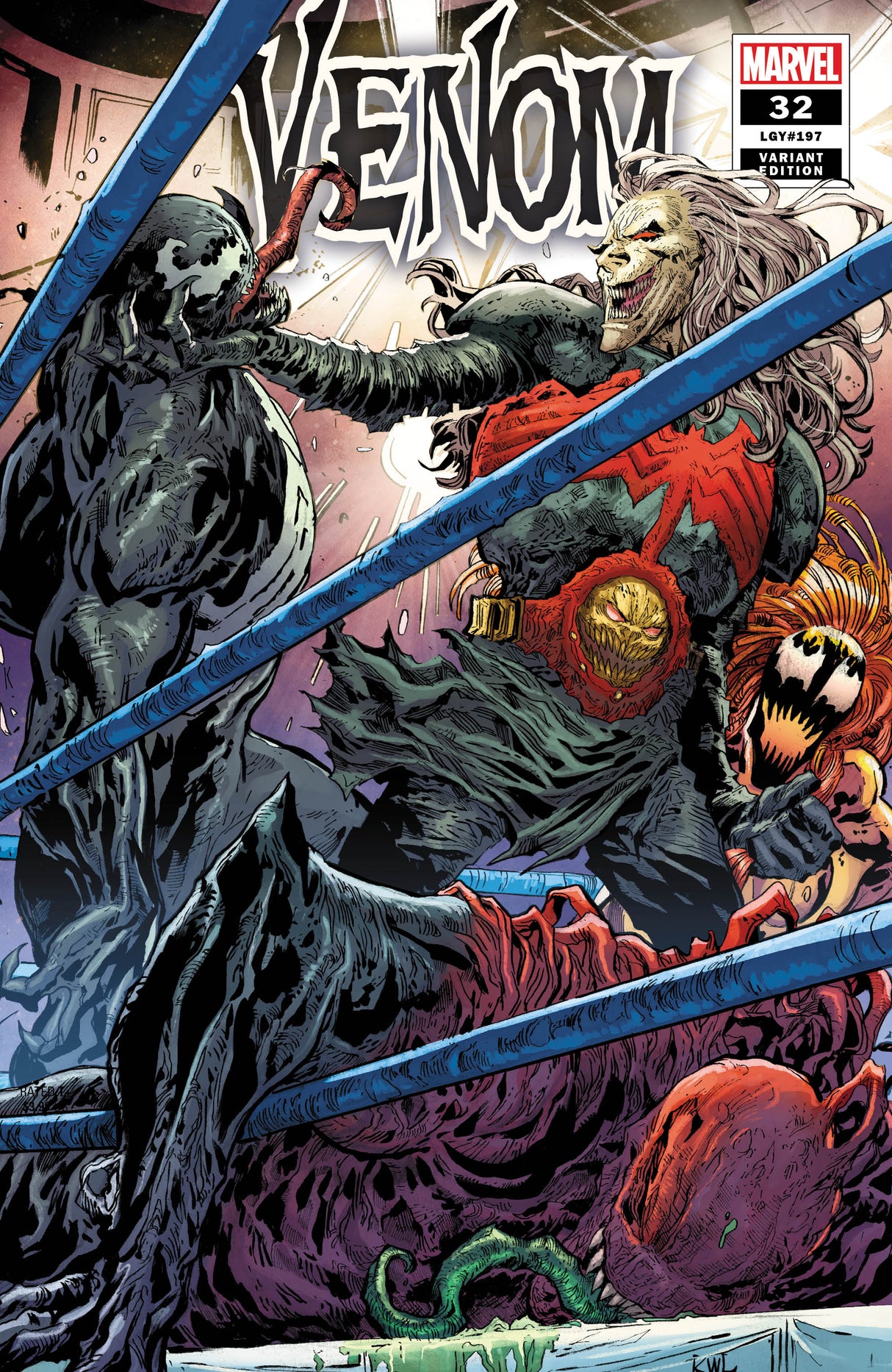 Venom #32 Ken Lashley Knull Wrestling Variant KIB (01/06/2021) Marvel Trad + Virgin Set
