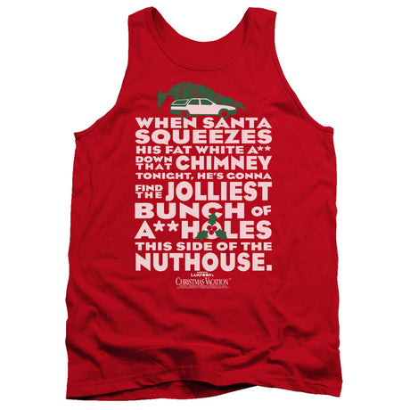 Christmas Vacation Jolliest Bunch Mens Tank Top Shirt Red Officially Licensed