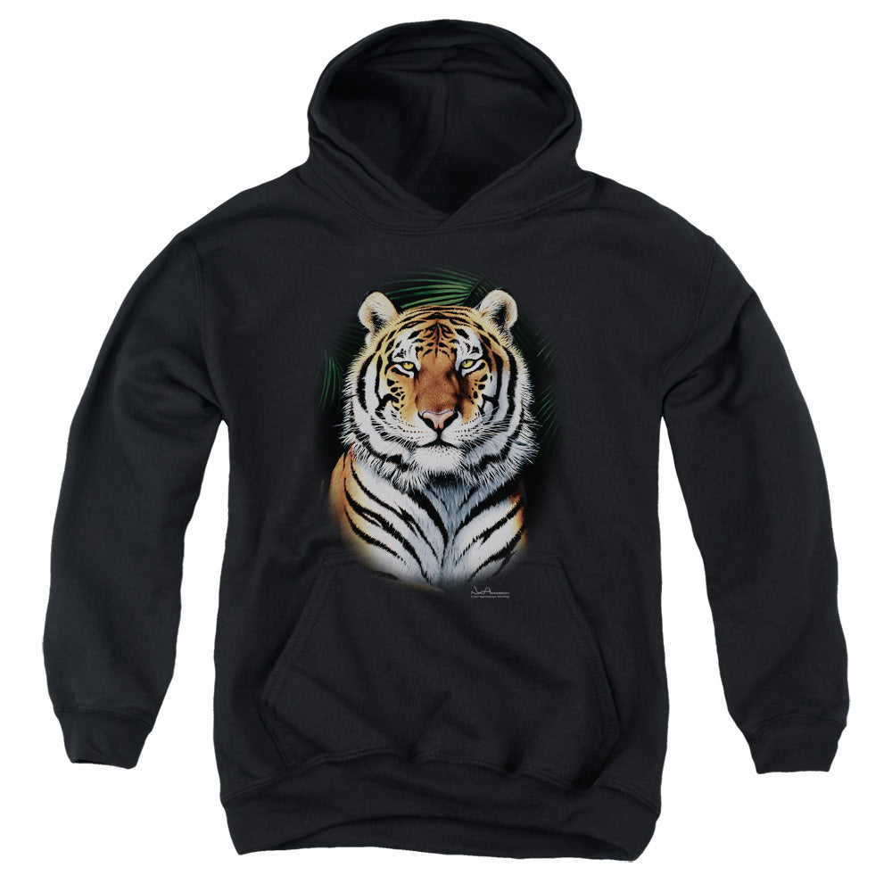 Wildlife Jungle Fire Kids Youth Hoodie Black