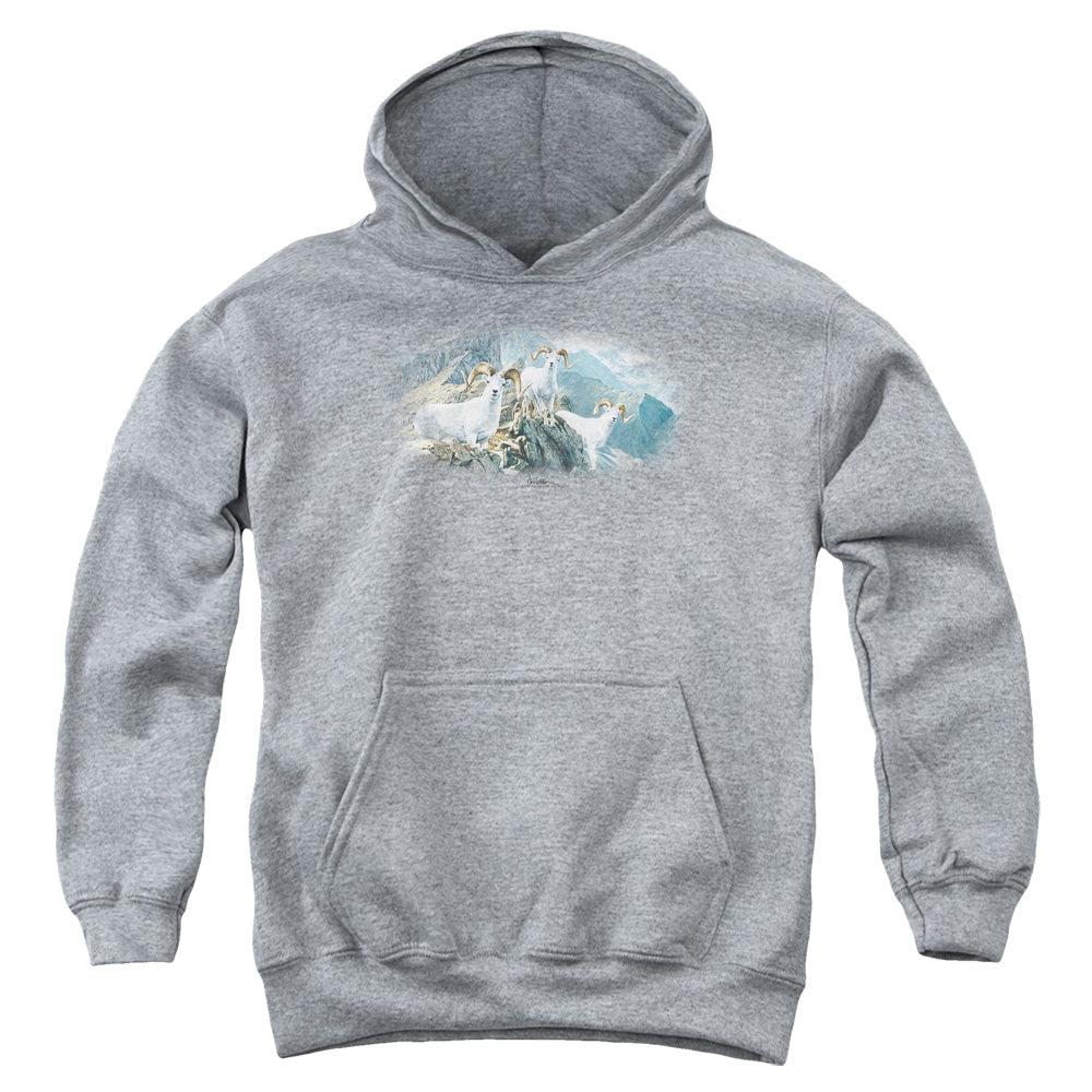 Wildlife High Trails Dall Sheep Kids Youth Hoodie Heather