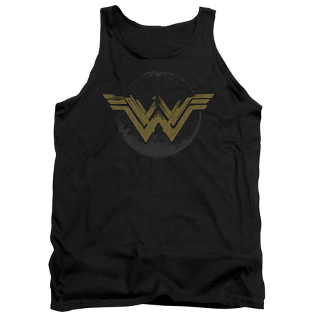 Wonder Woman Movie Distressed Logo Mens Tank Top Shirt Black Officially Licensed