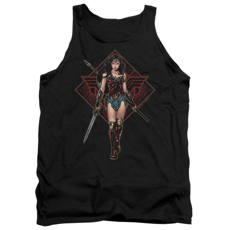 Wonder Woman Movie Warrior Mens Tank Top Shirt Black Officially Licensed