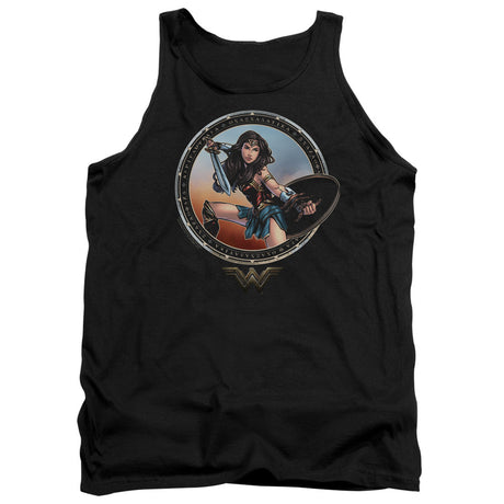 Wonder Woman Movie Battle Pose Mens Tank Top Shirt Black Officially Licensed