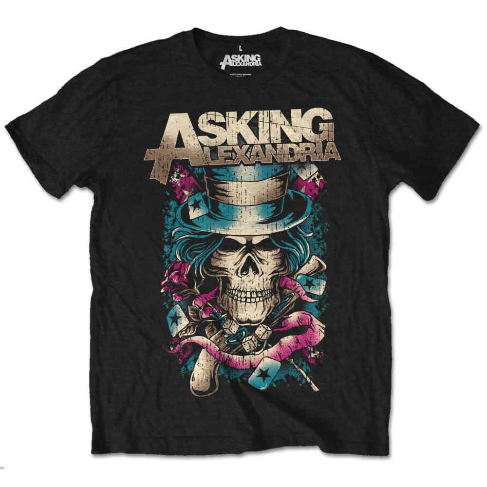 Camiseta con calavera y sombrero de Asking Alexandria