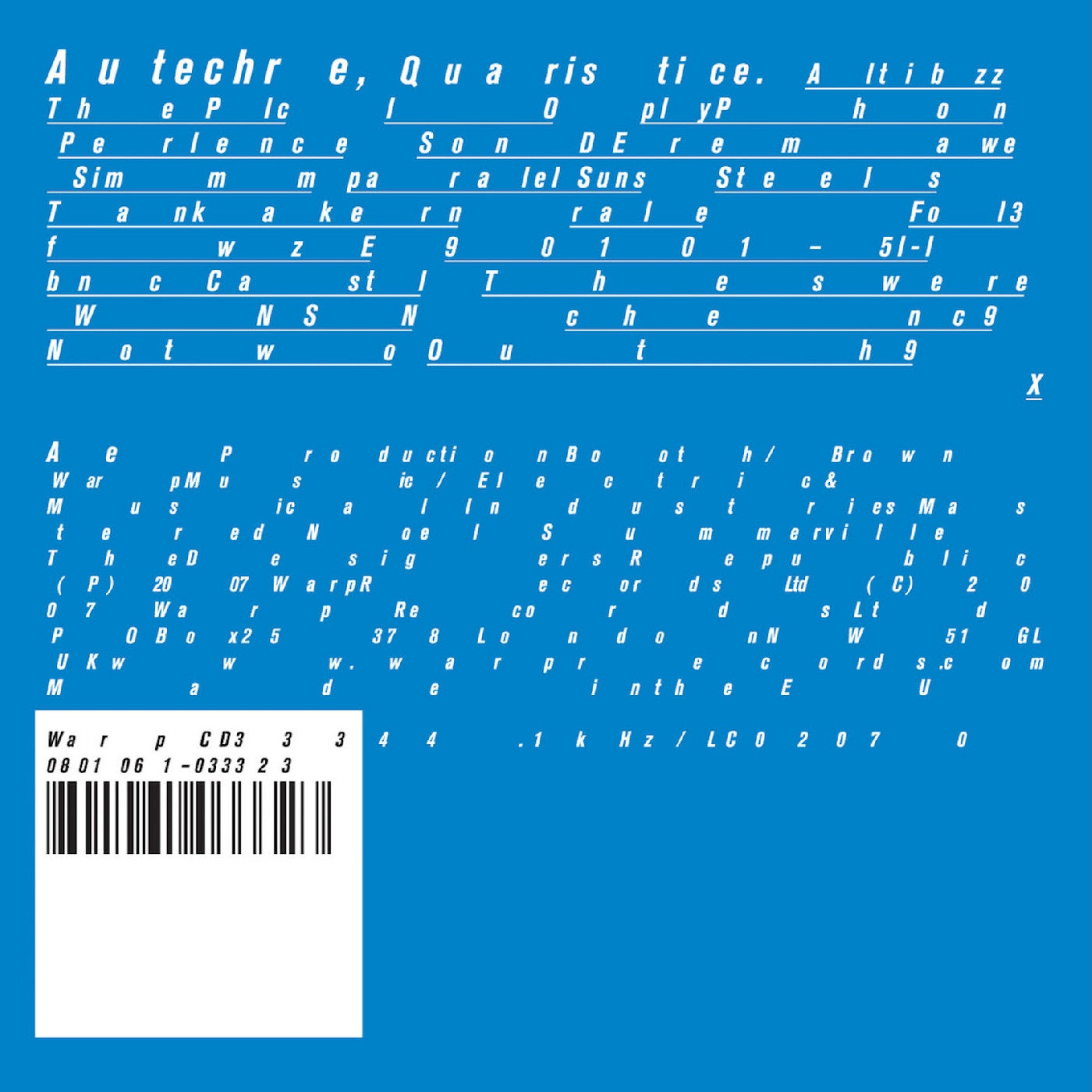 Autechre Quaristice オウテカ クアリスティス Vinyl Autechre - Quaristice (Vinyl) | Apocalypse Vinyl