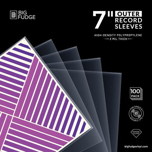 Big Fudge BFOS7x100US 7-inch 45RPM Vinyl Record Outer Sleeves 7.42x7.42 High-Density Polyprolylene 100 Pack Crystal Clear (Sleeves)