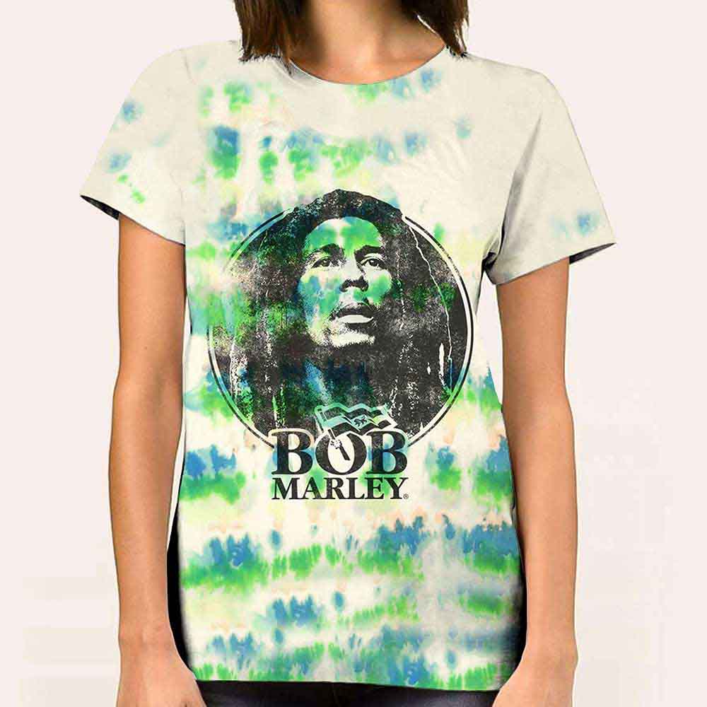 Camiseta con el logotipo de Bob Marley en blanco y negro