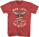 Bon Jovi Mens T-shirt – Bad Medicine- Licensed