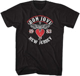 Bon Jovi Mens T-shirt - New Jersey Tour 83- Licensed