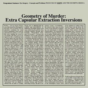 Geometry Of Murder: Extra Capsular Extraction Inversions (Crystal Clear Vinyl) [Vinyl]