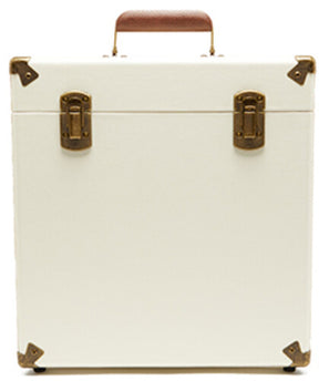 GPO Retro SWB18CT 12" Vinyl Record Case 35 Cnt Capacity Removable Lid - Cream / Tan [Turntable Accessories]