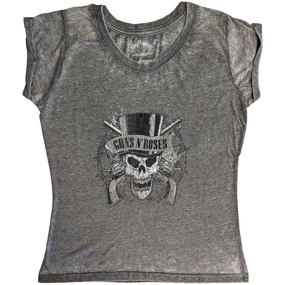 Camiseta de manga corta con calavera descolorida de Guns N' Roses