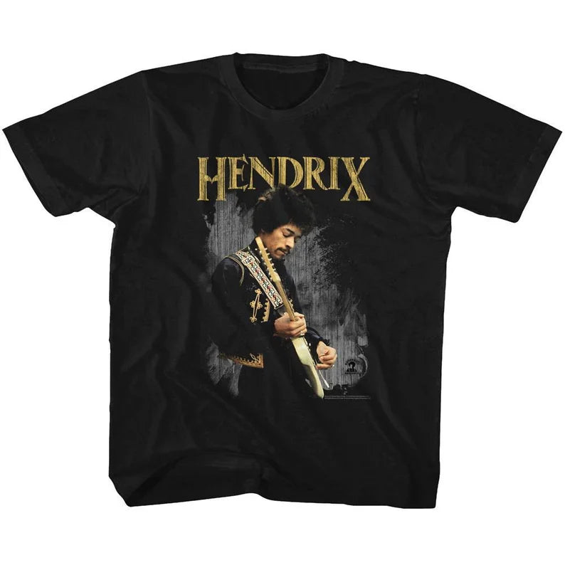Jimi Hendrix on Guitar Mens T-shirt