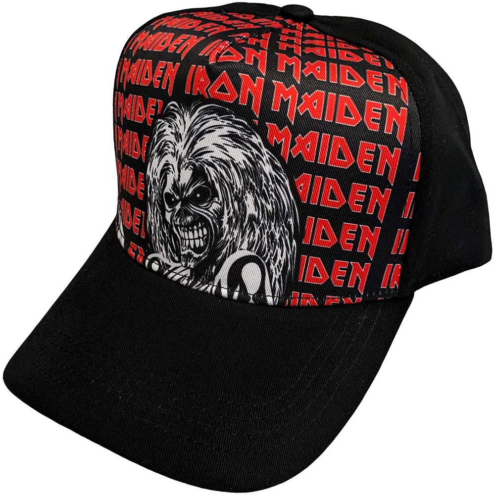 Gorra con el logotipo de Eddie de Iron Maiden repetido