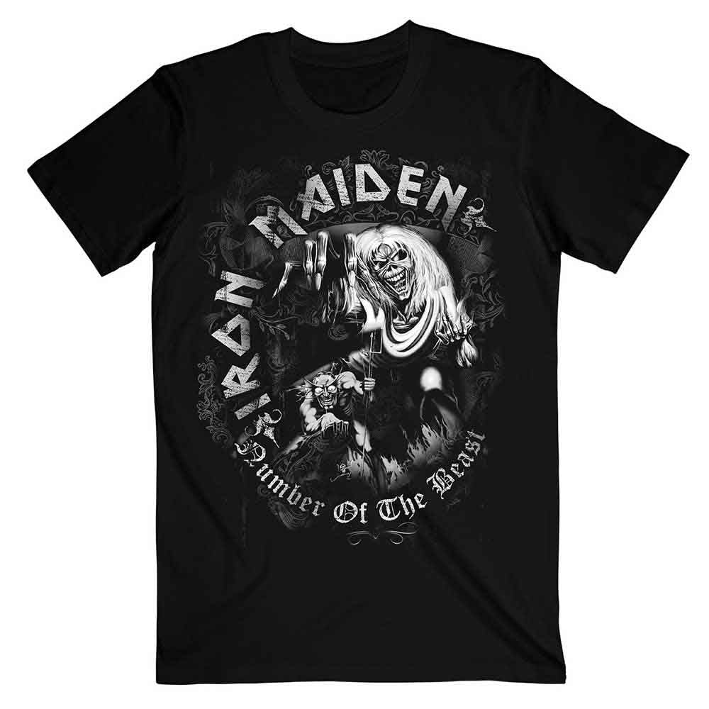 Camiseta Iron Maiden Number Of The Beast en tono gris