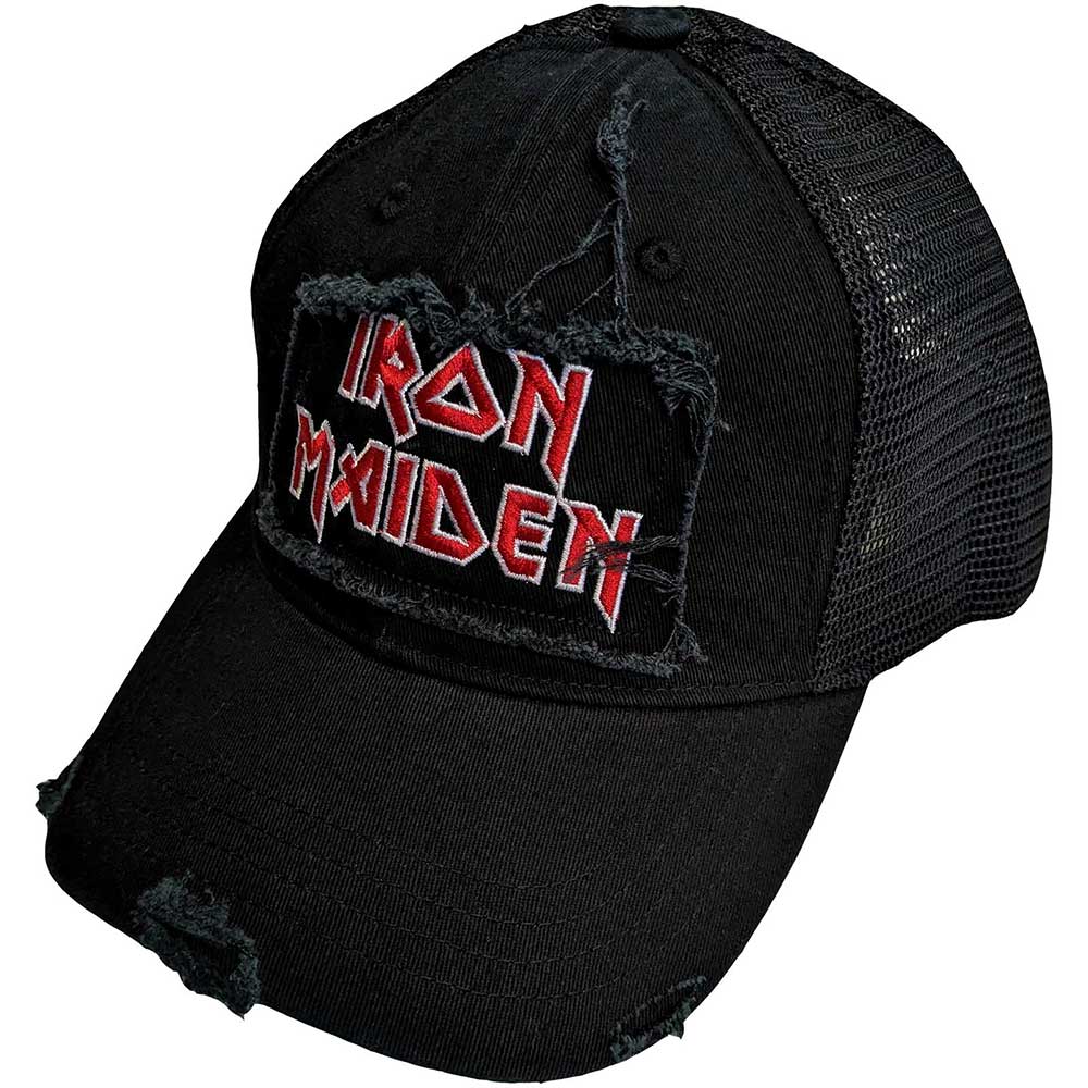 Gorra con el logotipo desgastado de Iron Maiden