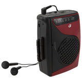 GPX CAS337 Portable Cassette Player with AM/FM Radio/Voice Record (Red, Black, Cassette Player) (Cassette Player)
