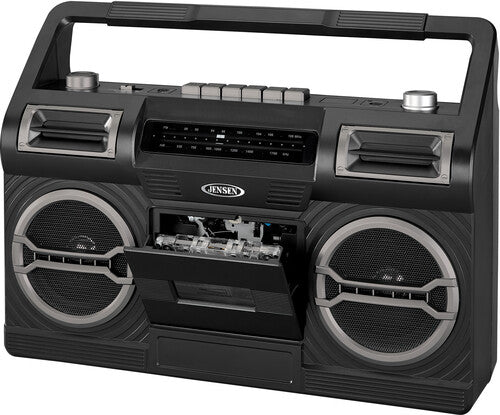 Jensen MCR-500 Portable Boombox Cassette Player/Recorder AM/FM Radio (Black) (Boombox)