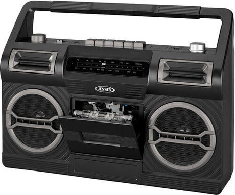 Jensen MCR-500 Portable Boombox Cassette Player/Recorder AM/FM Radio (Black) (Boombox)