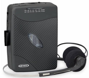 Jensen SCR-75-HP Classic Personal Cassette Player with AM FM Radio (Black) [Cassette Player]