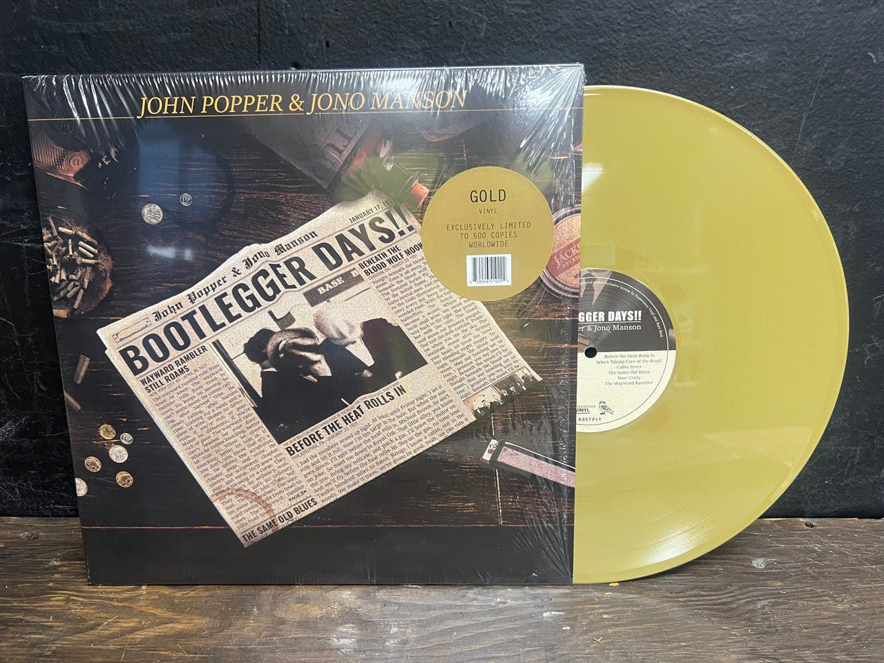 John Popper & Jono Manson BOOTLEGGER DAYS!! GOLD VINYL LP [Vinyl] - Apocalypse Vinyl