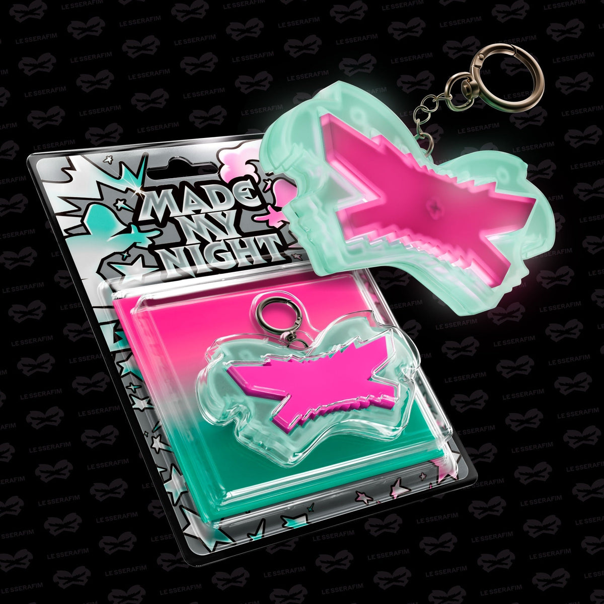 LE SSERAFIM - 2ND Single Album 'Made My Night' (Glow Clicker Keychain) [Pink Ver.] [CD]