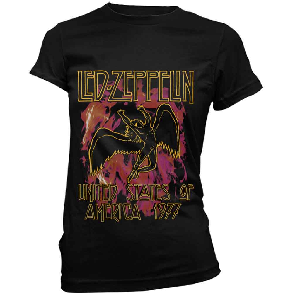 Led Zeppelin Black Flames [Camiseta de manga corta]