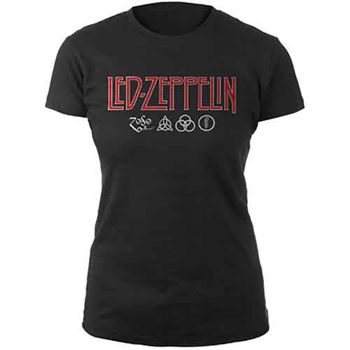 Camiseta de manga corta con el logotipo y los símbolos de Led Zeppelin