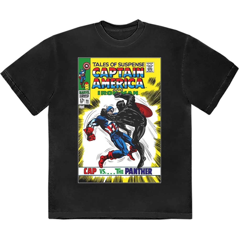 Camiseta de Marvel Comics con la portada del cómic Cap vs The Panther