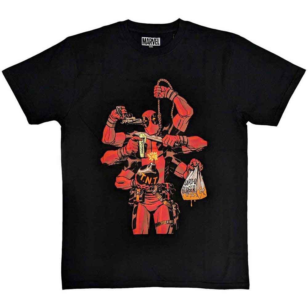 Camiseta de Marvel Comics con los brazos de Deadpool