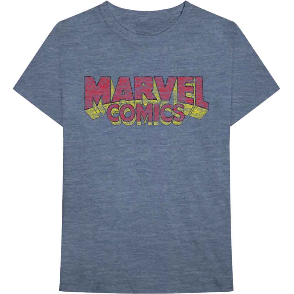 Camiseta con el logotipo desgastado de Marvel Comics