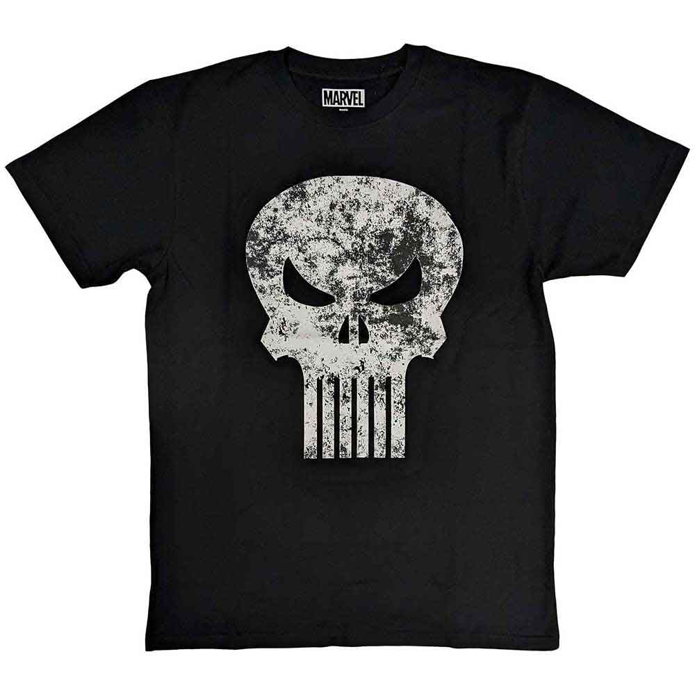 Camiseta con el logotipo desgastado de Punisher de Marvel Comics