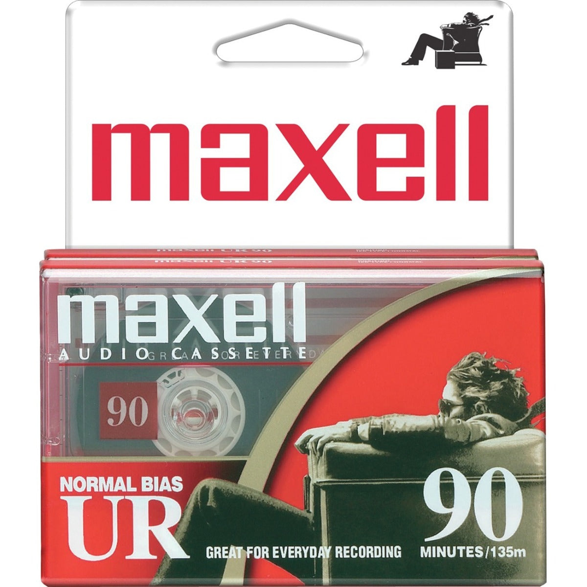 Maxell 108527 UR-90 2PK Normal Bias Audio Cassettes 90 Minute With Cases 2 Pack (Cassette)