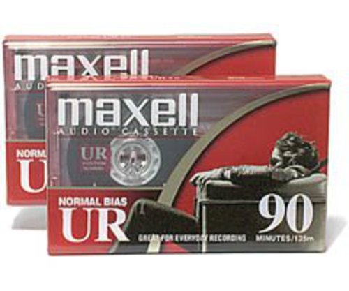 Maxell 108527 UR-90 2PK Normal Bias Audio Cassettes 90 Minute With Cases 2 Pack (Cassette)