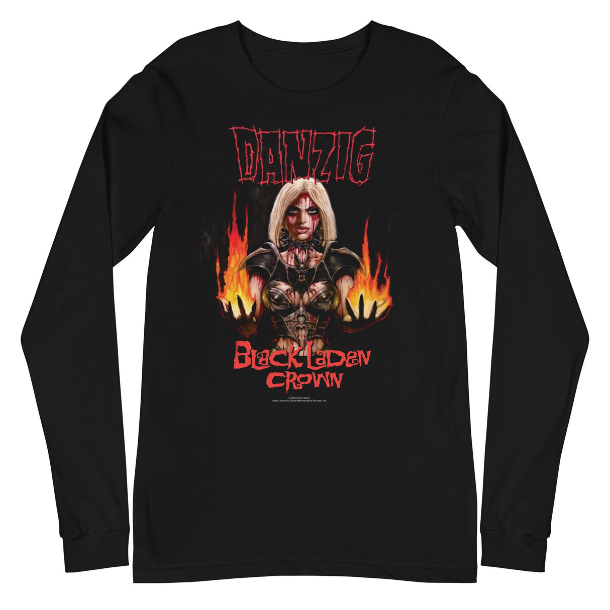 Danzig - Black Laden Crown Long Sleeve T-Shirt ()